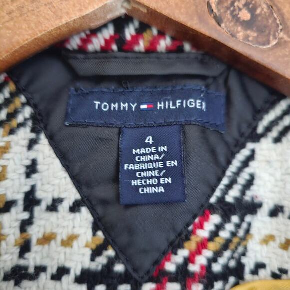 Tommy Hilfiger Wool Blend Peacoat Red Plaid Size 4 - Picture 3 of 4